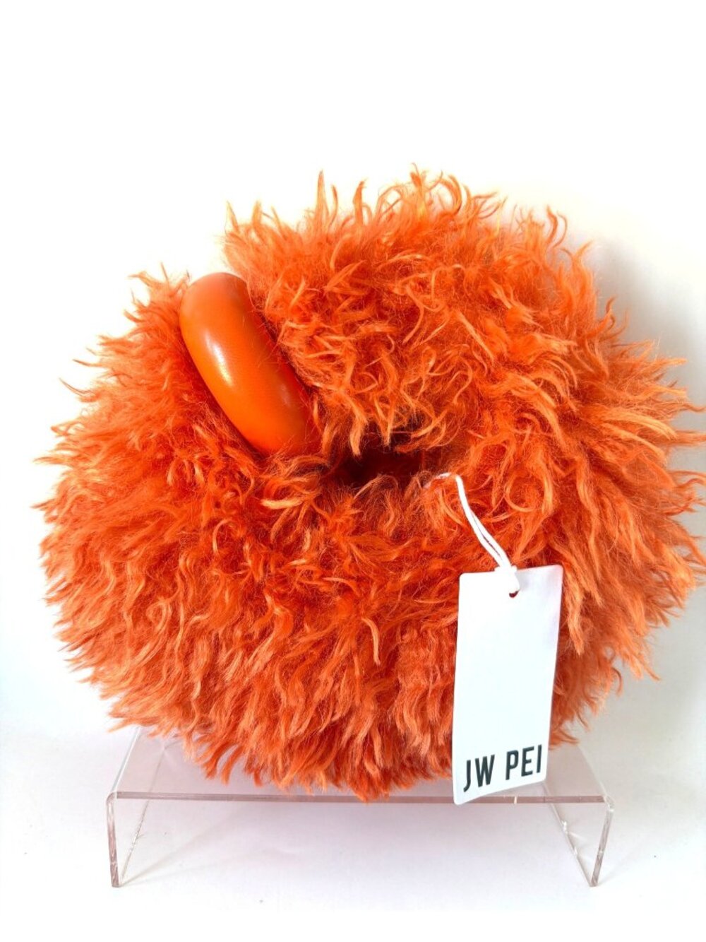 JW PEI Abacus Orange Faux Fur Mini Top Handle Bag